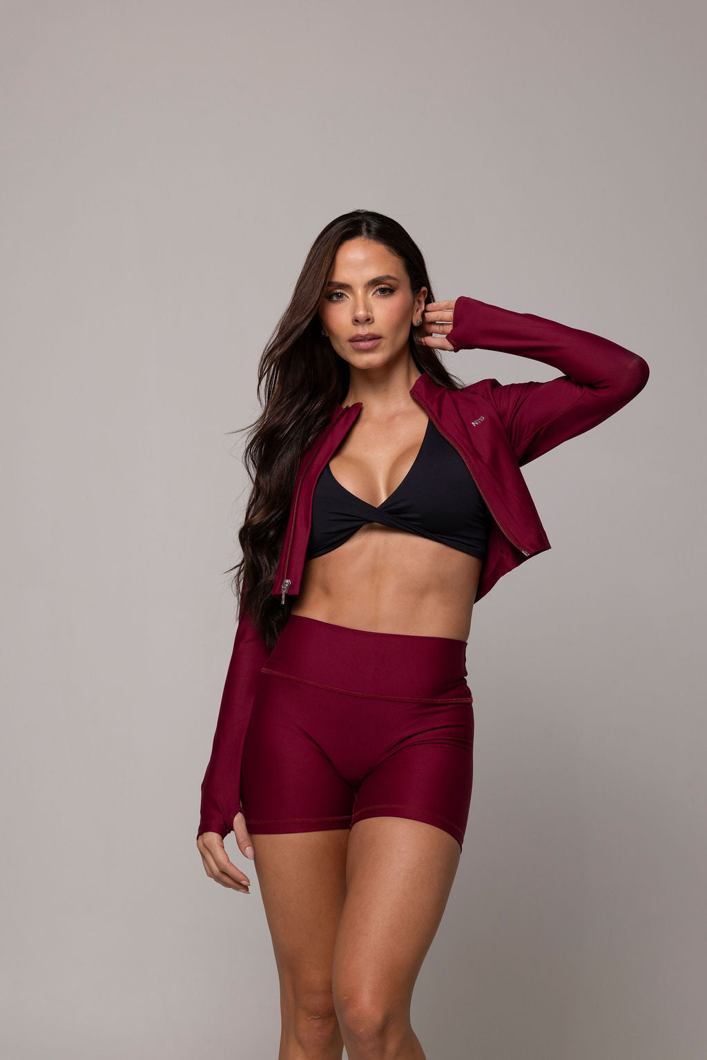 CROPPED JACKET BURGUNDY