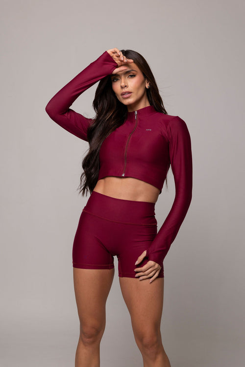 CROPPED JACKET BURGUNDY