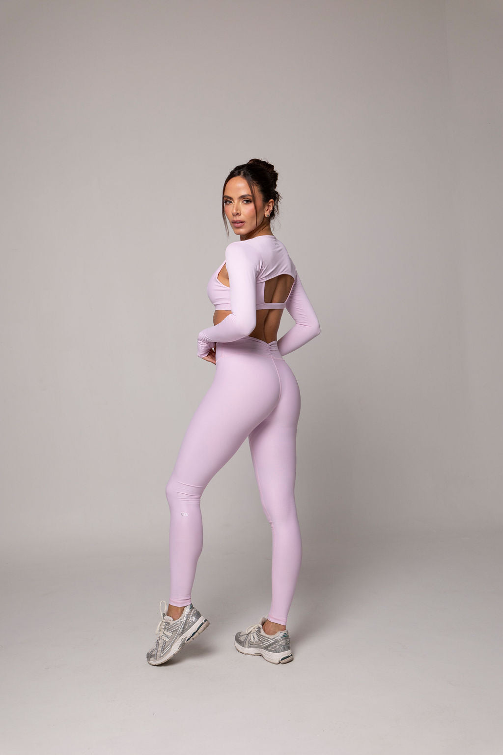 RUCHED LEGGINS BABY PINK