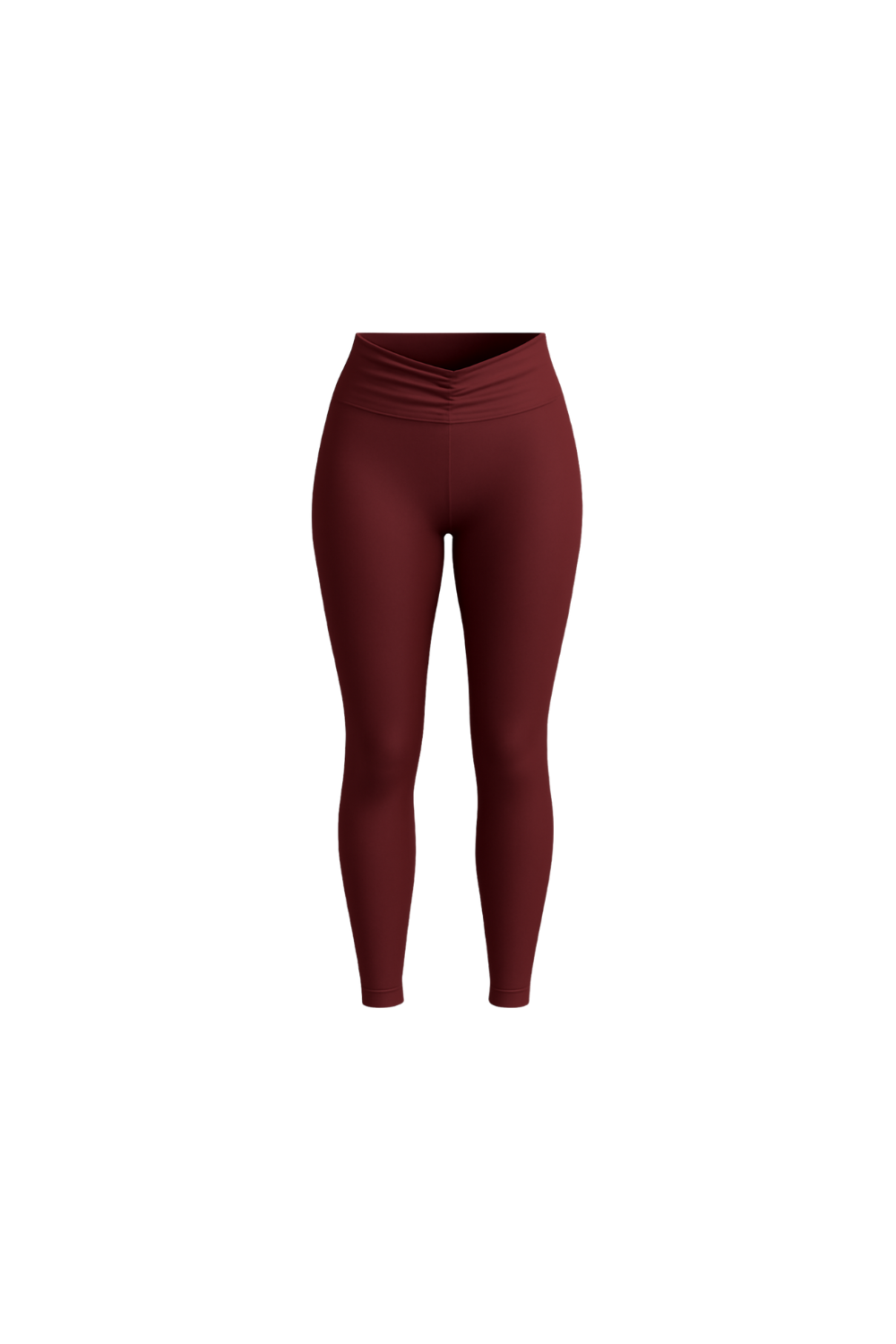 RUCHED LEGGINS BURGUNDY